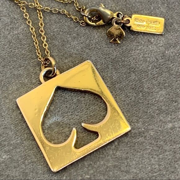 KATE Spade gold tone square spade pendant necklace - Picture 3 of 6